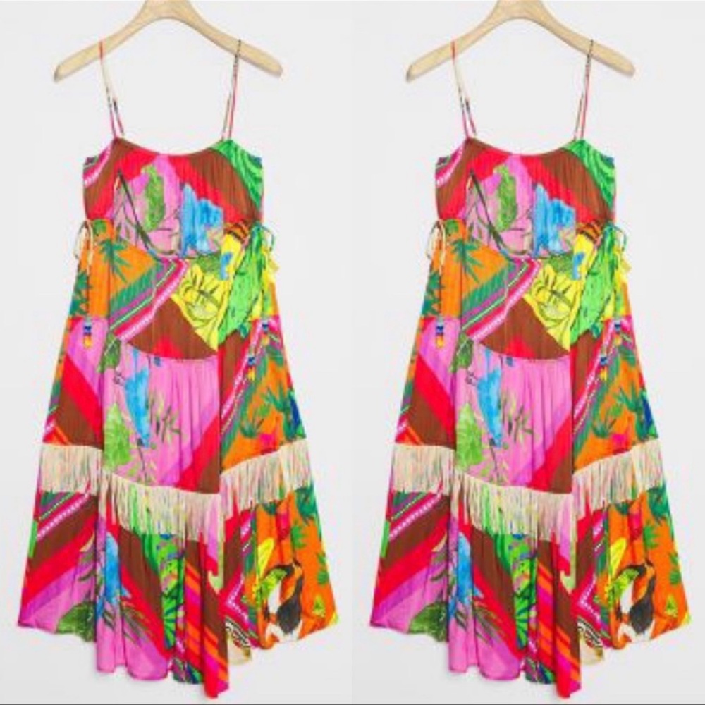 Anthropologie x Farm Rio Palila Fringe Midi Dress